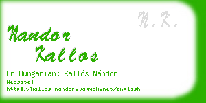 nandor kallos business card