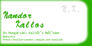 nandor kallos business card